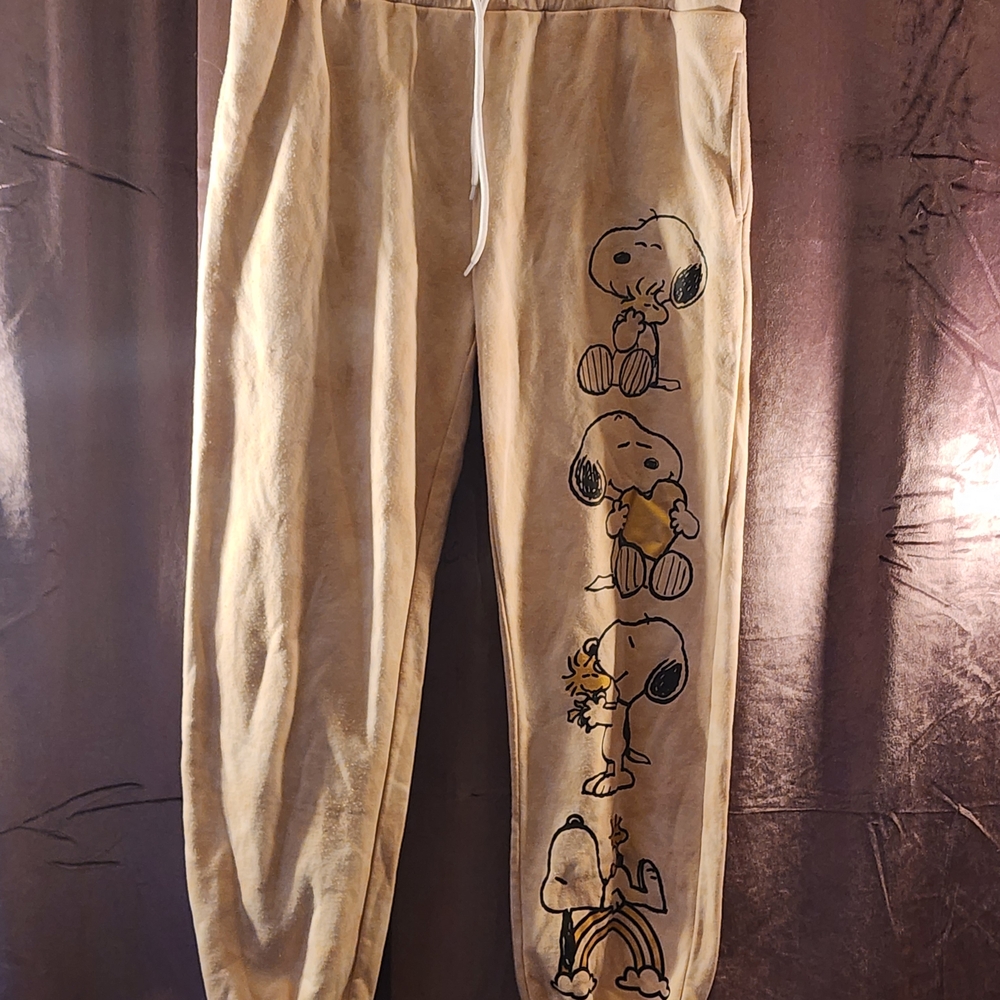 Peanuts Tan Snoopy Print Joggers